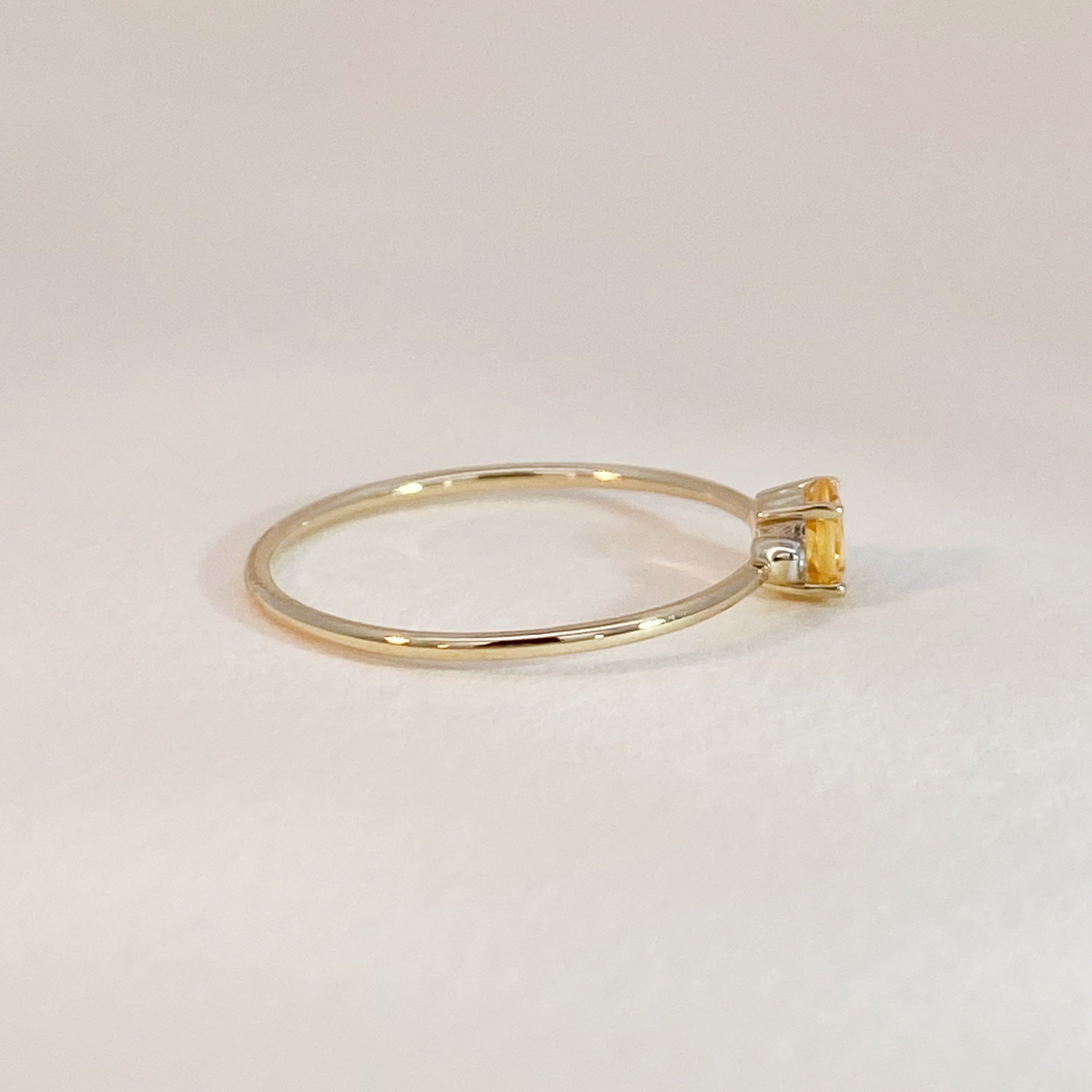 Golden Citrine Diamonds Ring