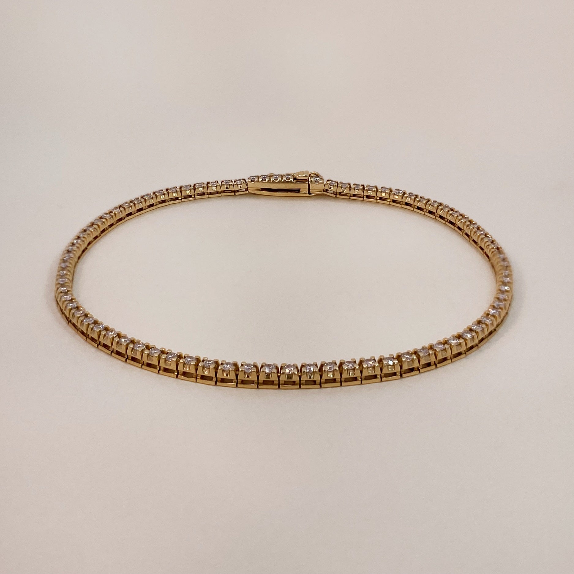 Golden Diamonds Tennis Bracelet