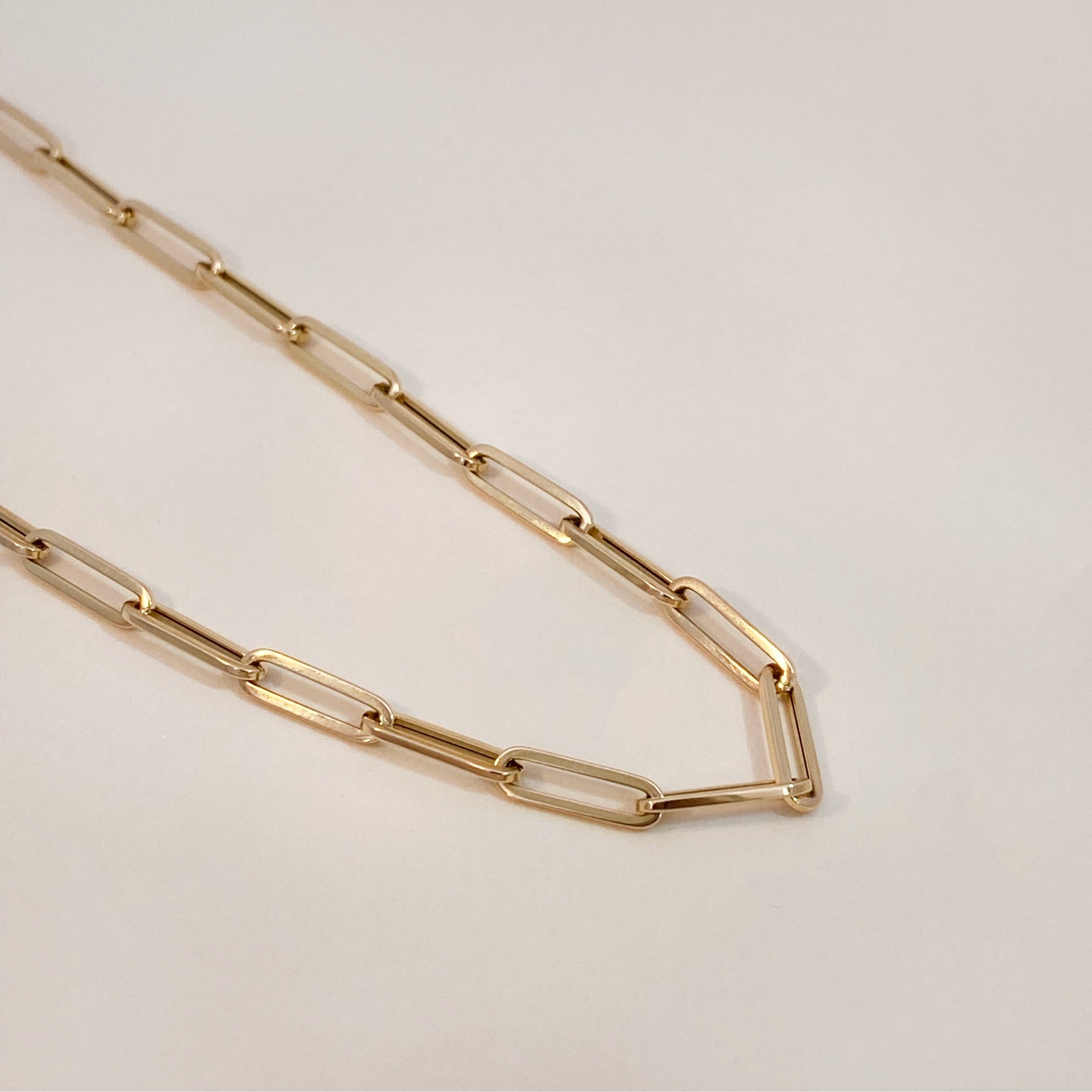 Golden Paperclip Necklace 45cm