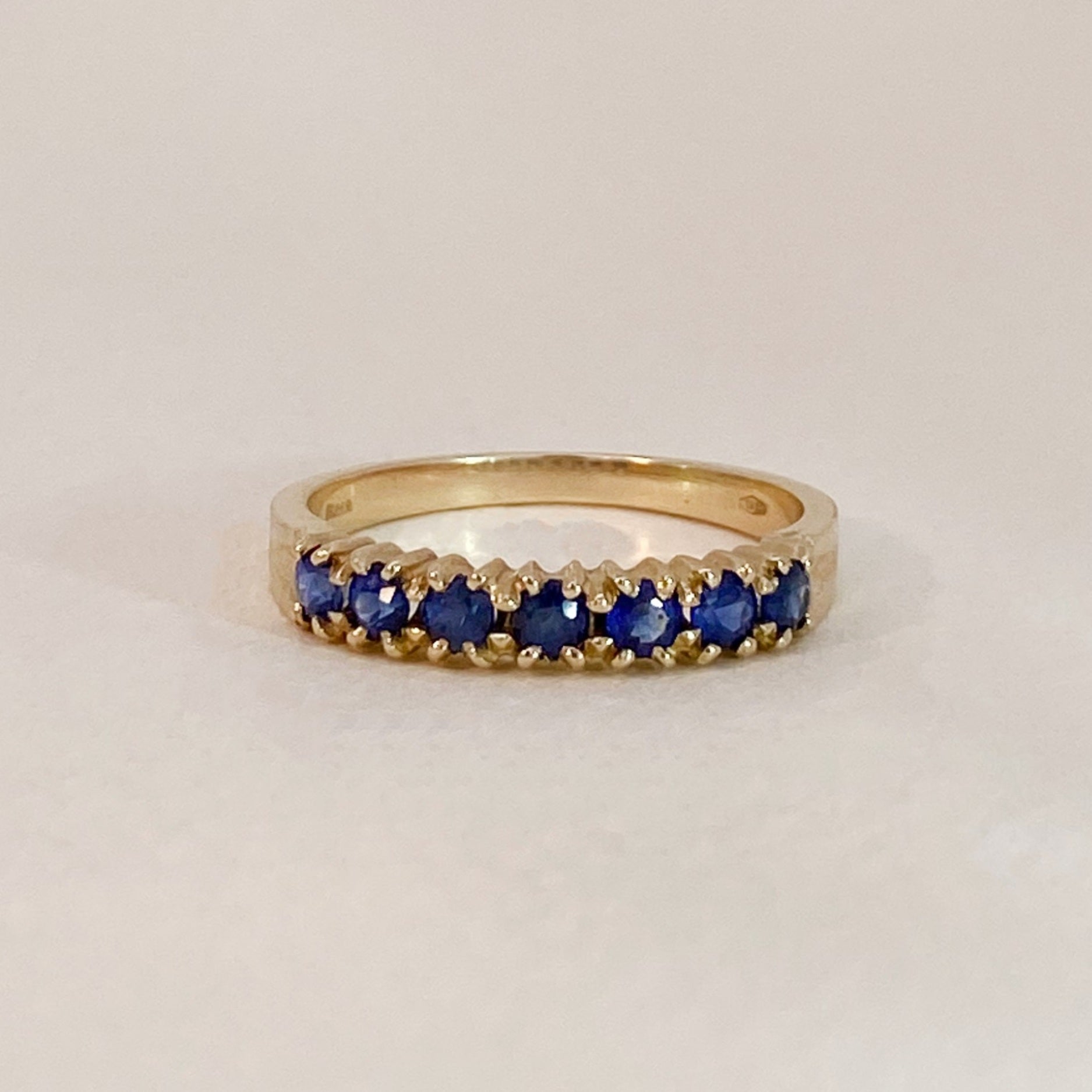 Golden Sapphire Row Ring