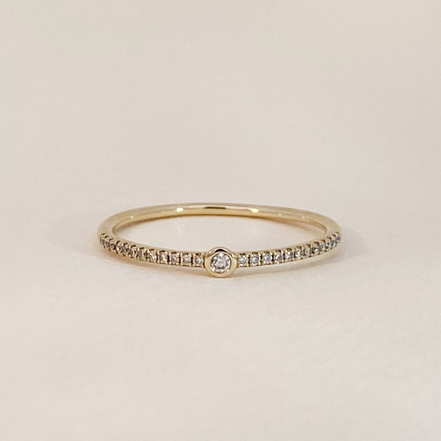 Golden Stackable Diamond Ring