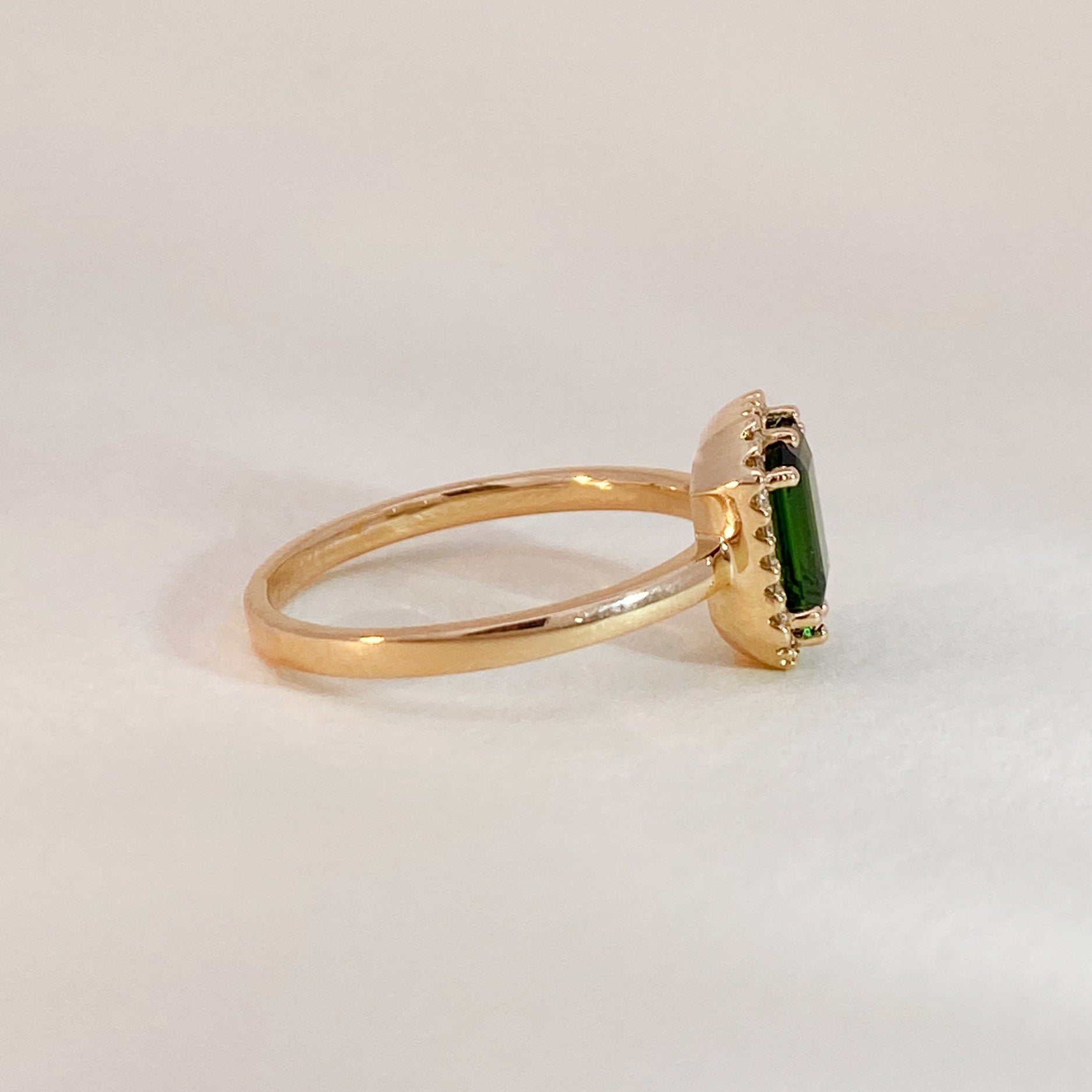 Golden Tourmaline & Diamonds Ring
