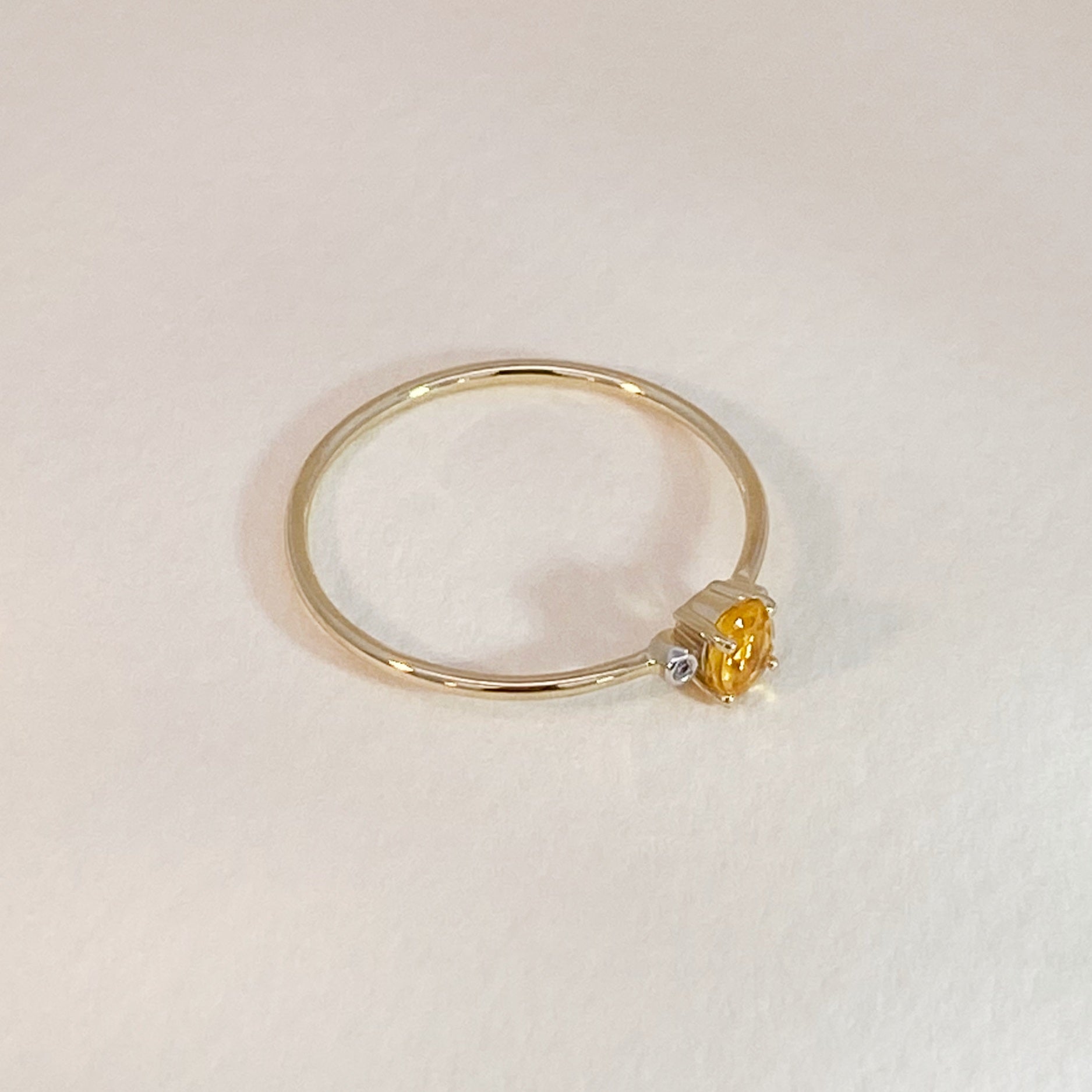 Gouden Citrine Diamonds Ring