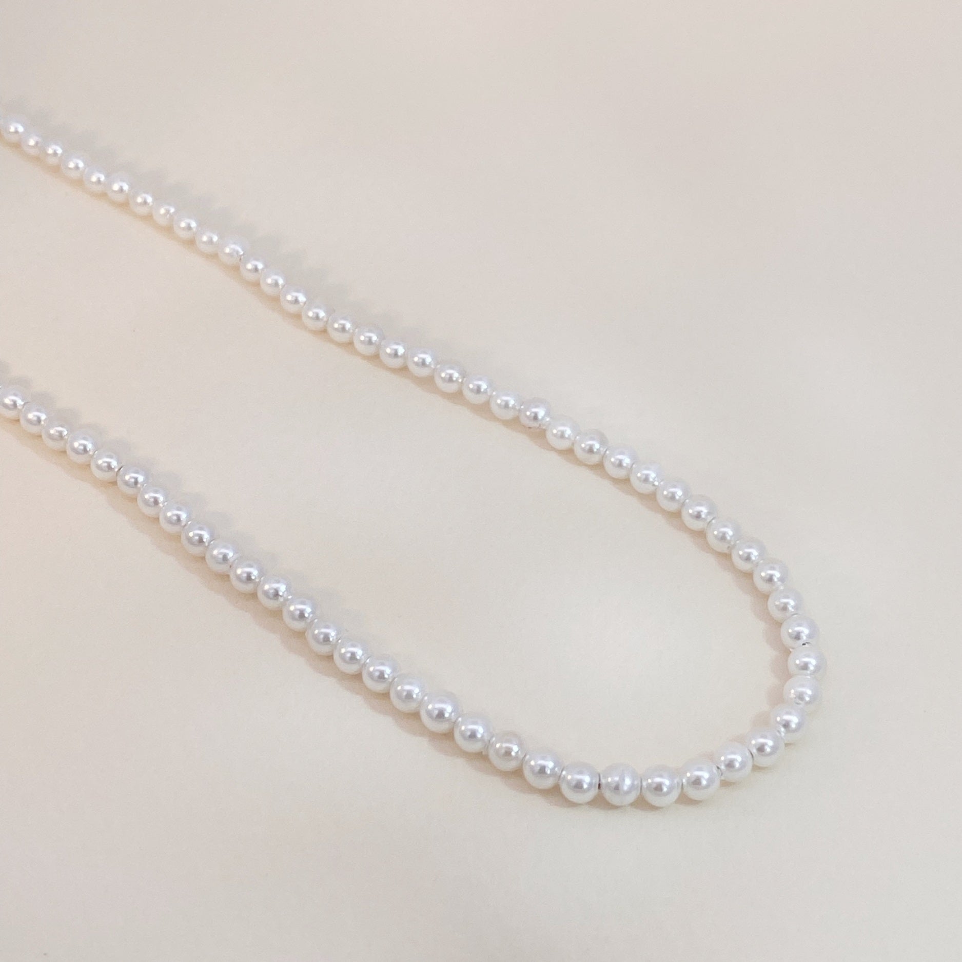 Mini Pearl Necklace Silver