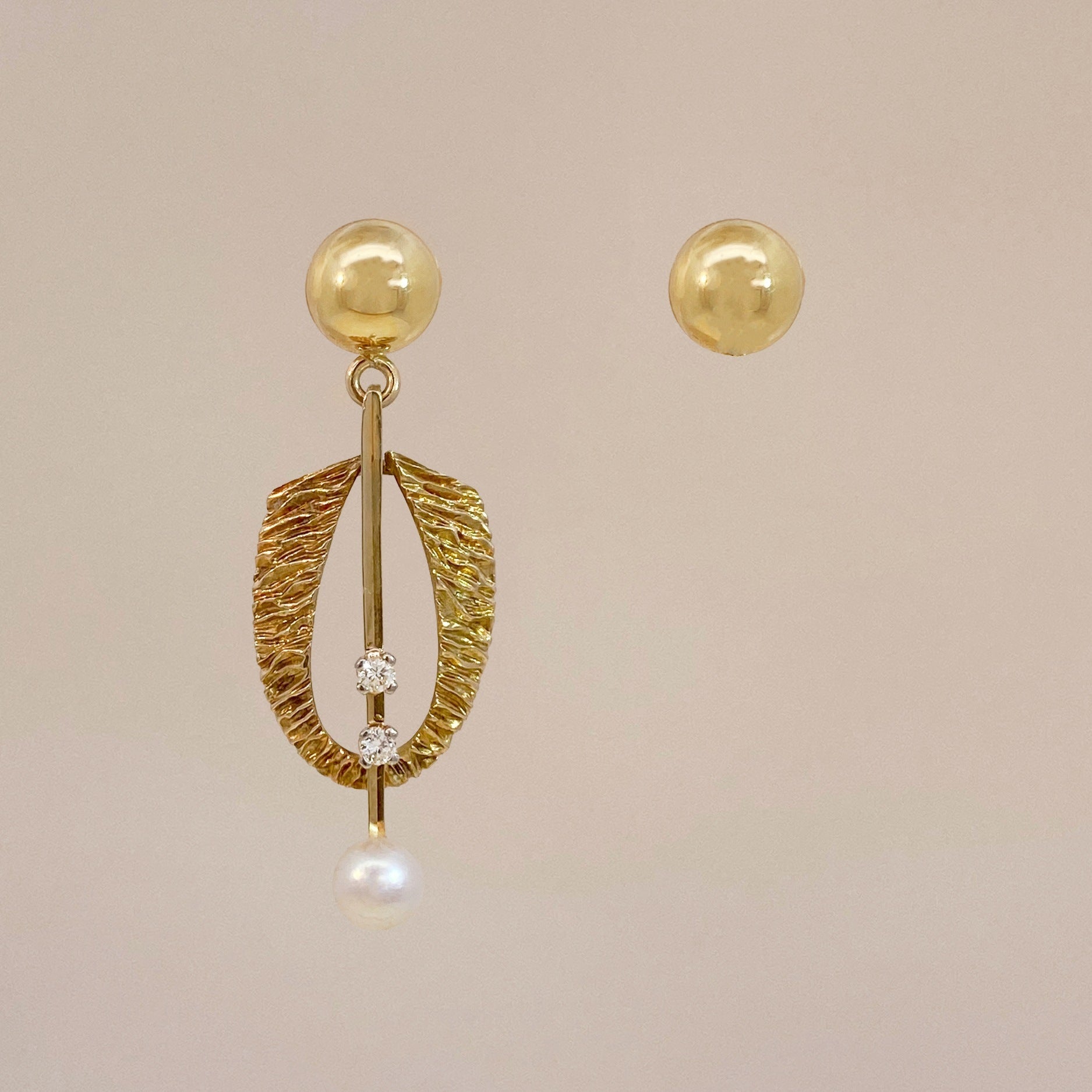 Vintage Pearl & Crystal Earrings