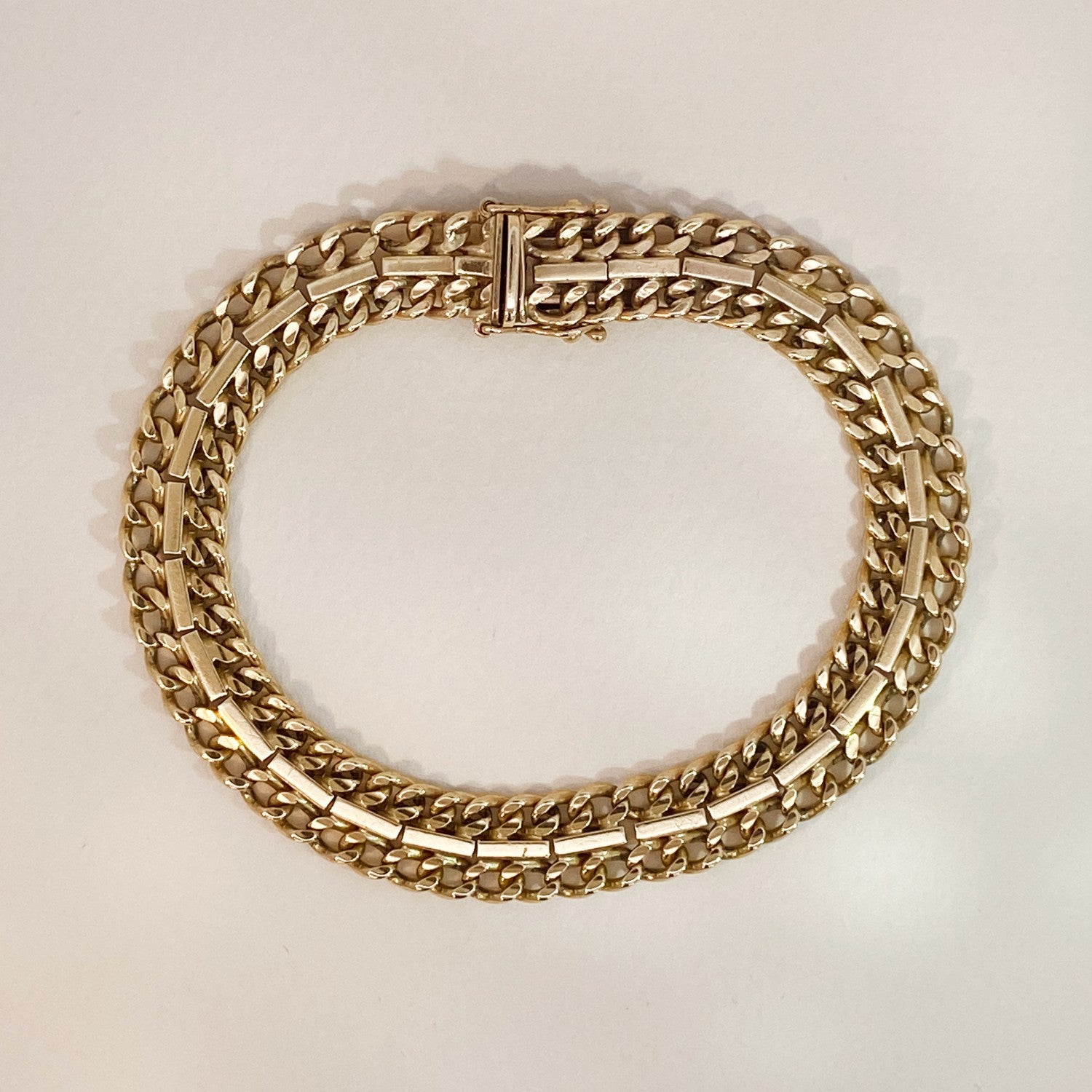 Vintage gouden armband unieke schakel