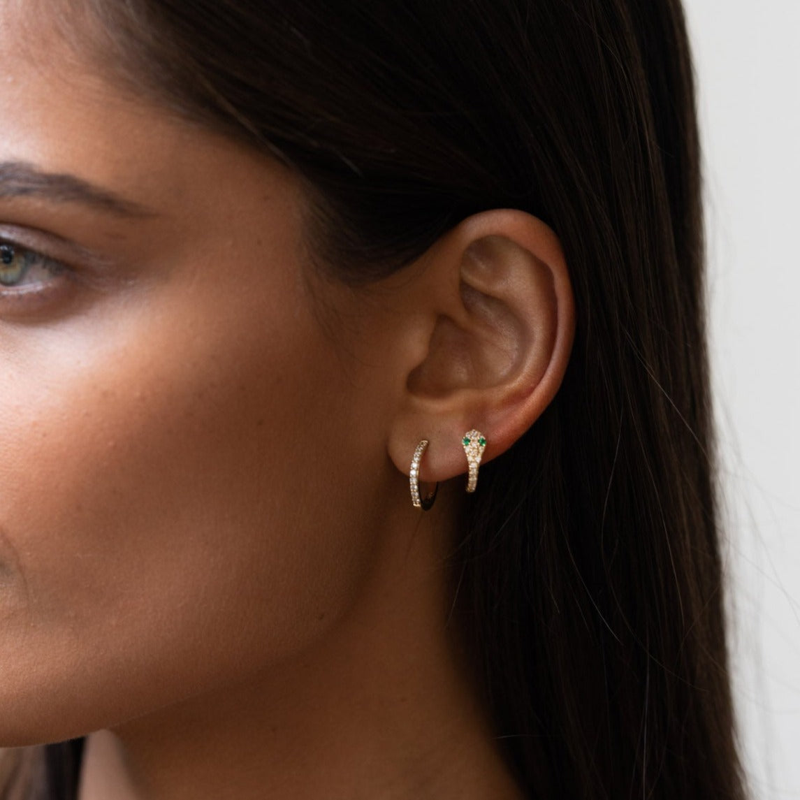 Rose GoldPlated American Diamond Studded Small Hoop Earrings  Priyaasi